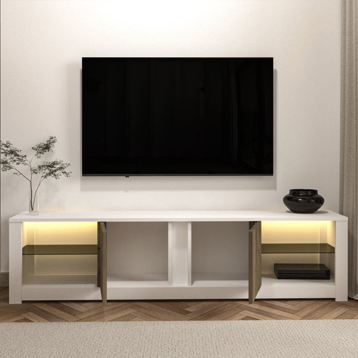 Hanah Home Soporte de TV Blanco y Roble Hanah Home Soporte de TV Blanco y Roble